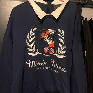 Disney Navy and White Minnie Mouse Top